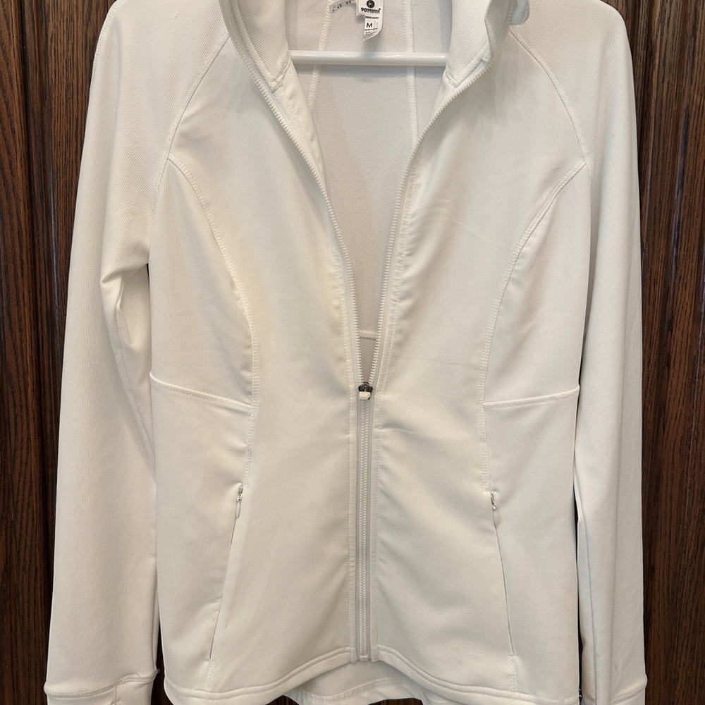 90 Degree By Reflex Women's Cream Hooded Utility Jacket